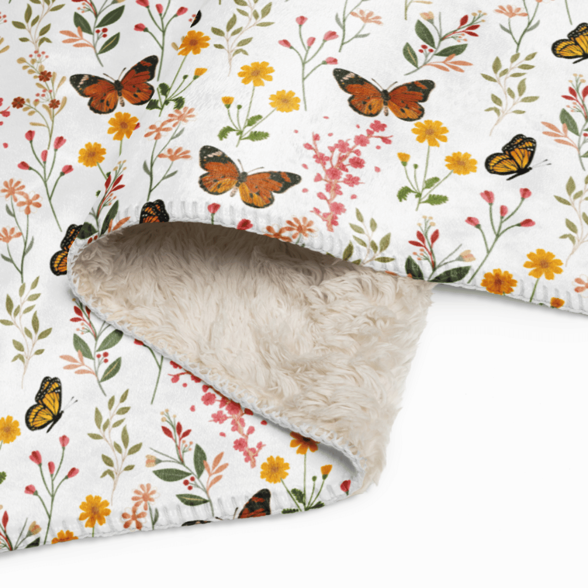 Butterfly Garden Sherpa Blanket