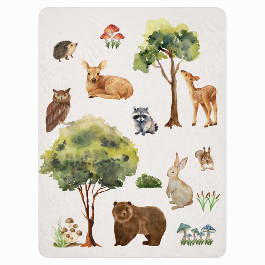 Woodland Forest Animals Blanket