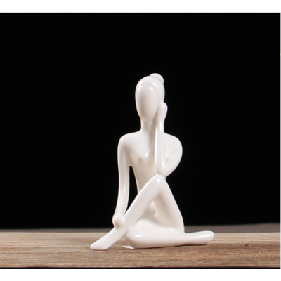6 Yoga Figurines, Ceramic Yoga Pose Statues