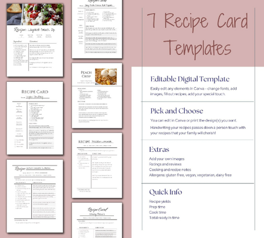 Recipe Card Templates: 7 Versions