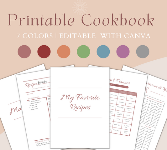 Printable Cookbook Images with Colors