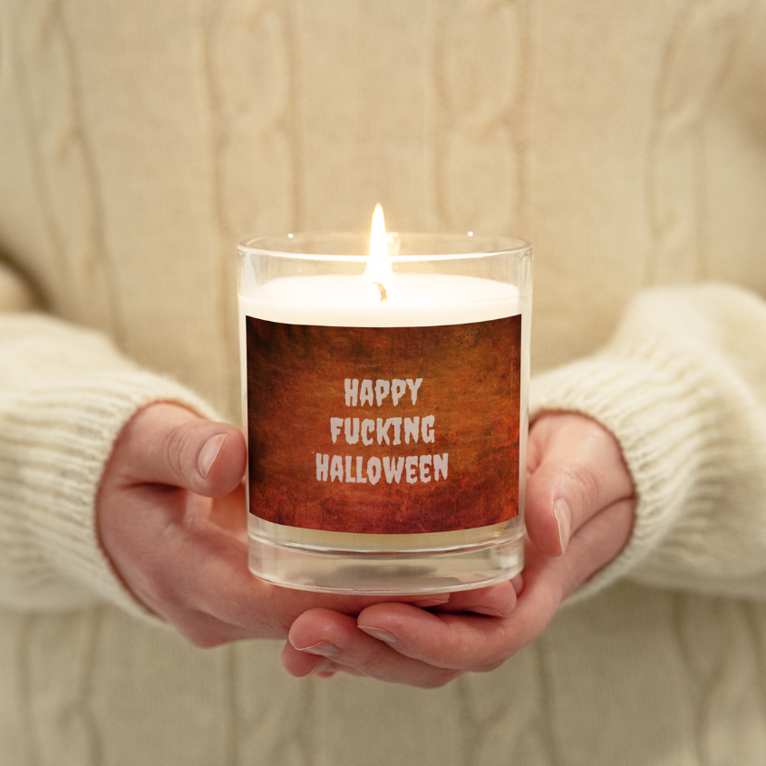 Happy Fucking Halloween Orange Candle