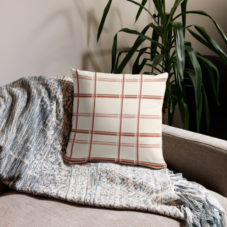 Terra Cotta Striped Throw Pillow