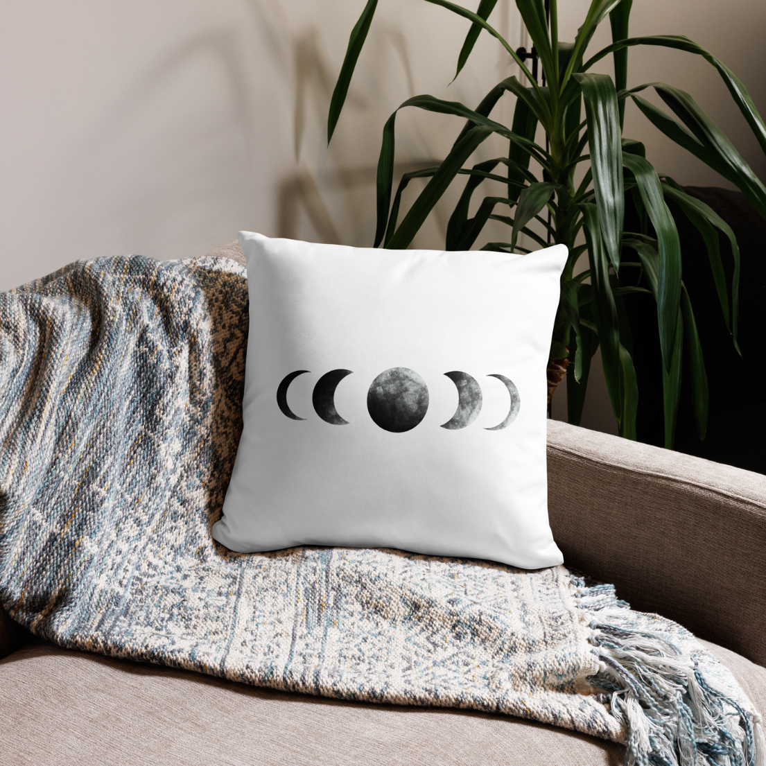 Moon Phases Throw Pillow