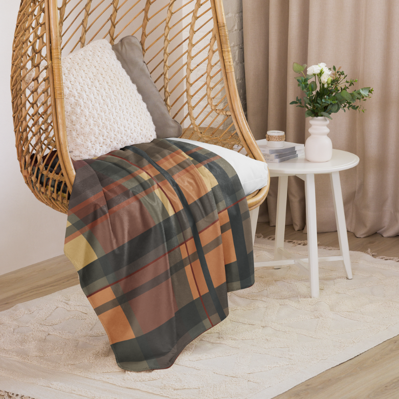 Blue Plaid Sherpa Blanket