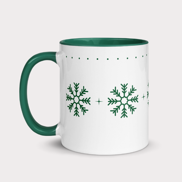 Green Snowflakes Mug