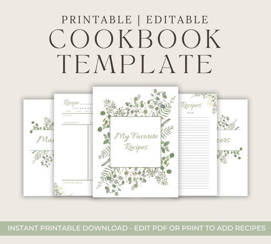 Botanical Garden Digital Recipe Cookbook Template