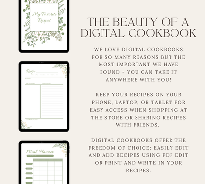 Botanical Garden Digital Recipe Cookbook Template
