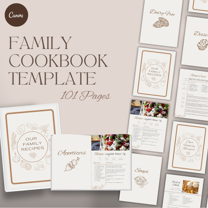 Family Cookbook Template: Print or E-book