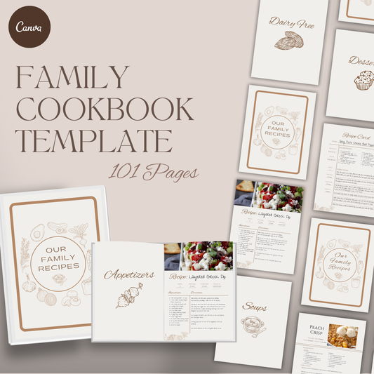 Family Cookbook Template: Print or E-book