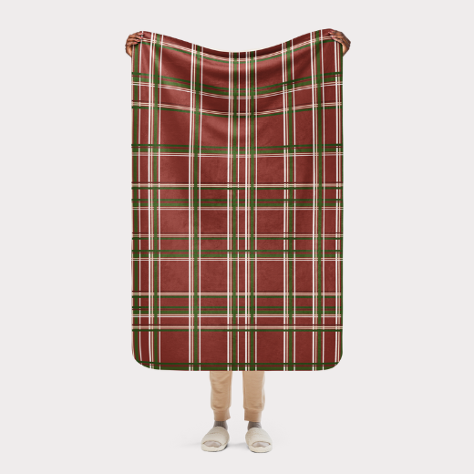 Red & Green Plaid Sherpa Blanket