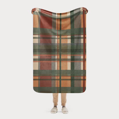 Green Plaid Sherpa Blanket