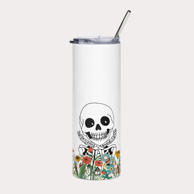 Flowers and Bones Tumbler