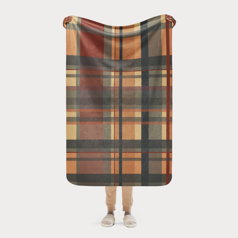 Blue Plaid Sherpa Blanket