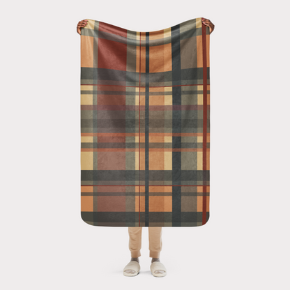 Blue Plaid Sherpa Blanket