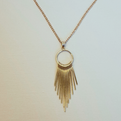 Tassel Pendant Necklace, Gold 18-inches