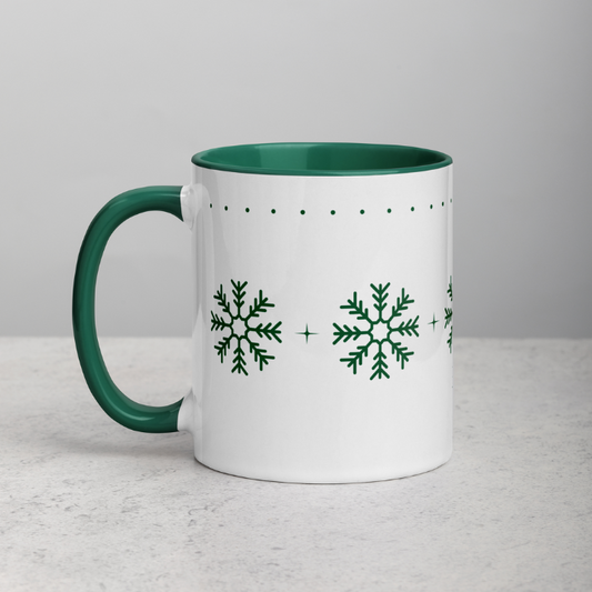 Green Snowflakes Mug