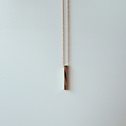 Gold Bar Pendant Necklace, Gold 20 inches