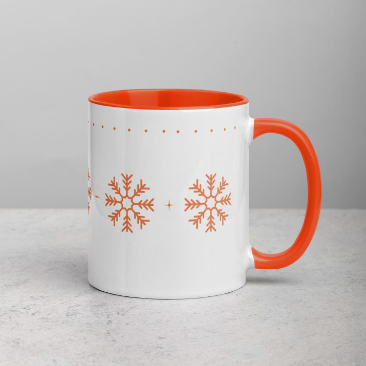 Orange Snowflakes Mug