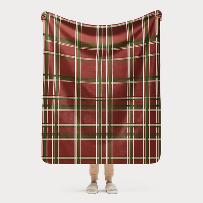 Red & Green Plaid Sherpa Blanket