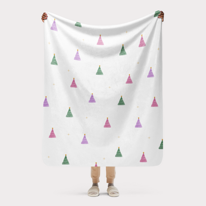 Colorful Trees Sherpa Blanket