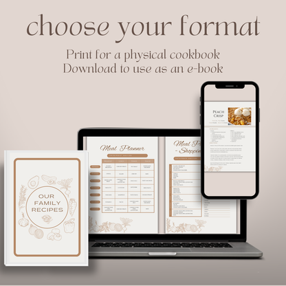 Family Cookbook Template: Print or E-book