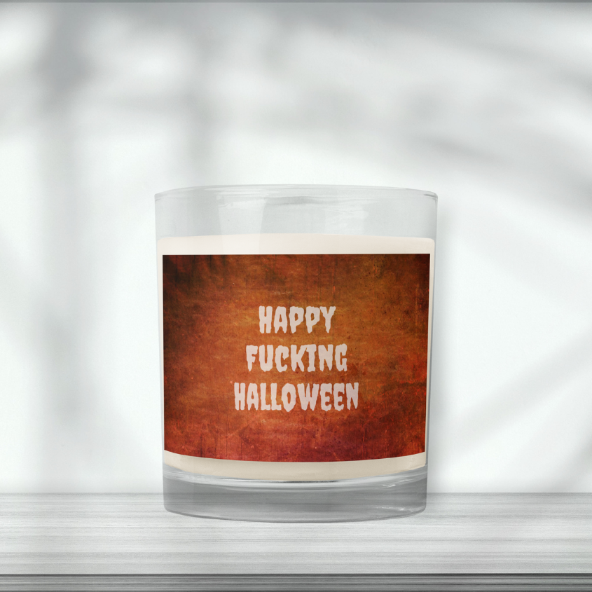 Happy Fucking Halloween Orange Candle