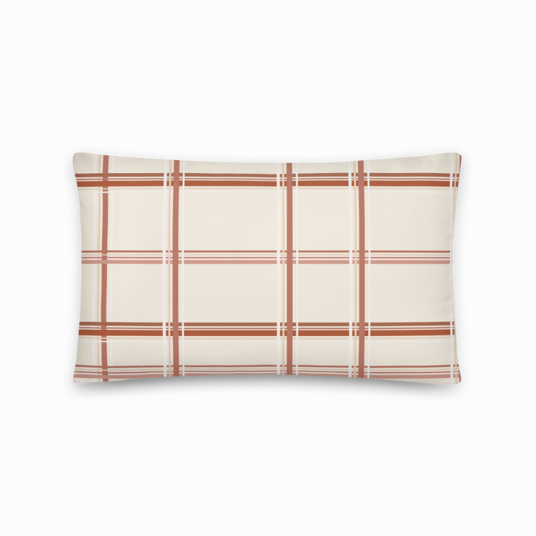 Terra Cotta Striped Throw Pillow