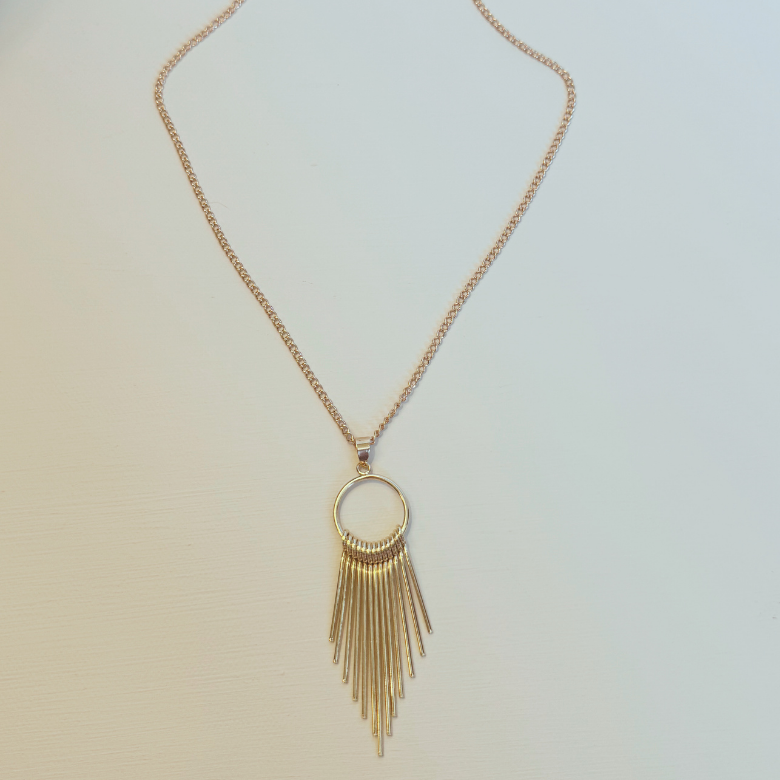 Tassel Pendant Necklace, Gold 18-inches