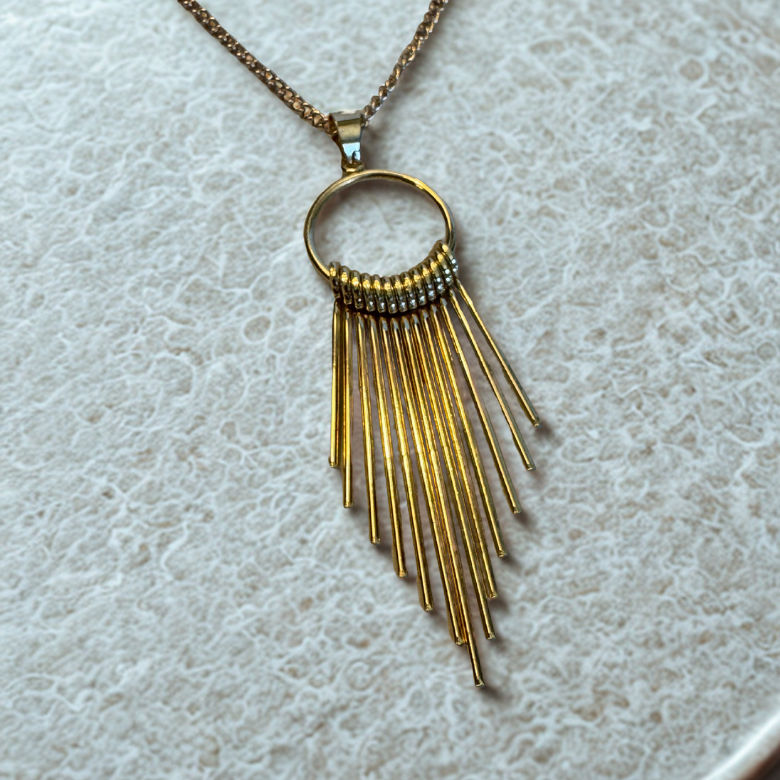 Tassel Pendant Necklace, Gold 18-inches