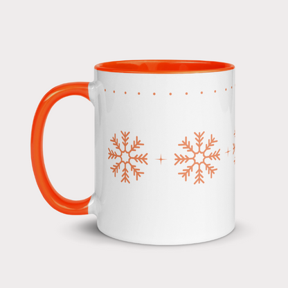 Orange Snowflakes Mug