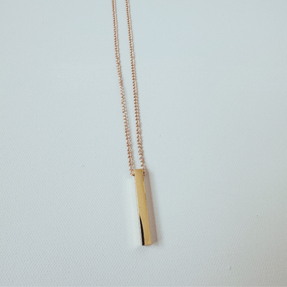 Gold Bar Pendant Necklace, Gold 20 inches