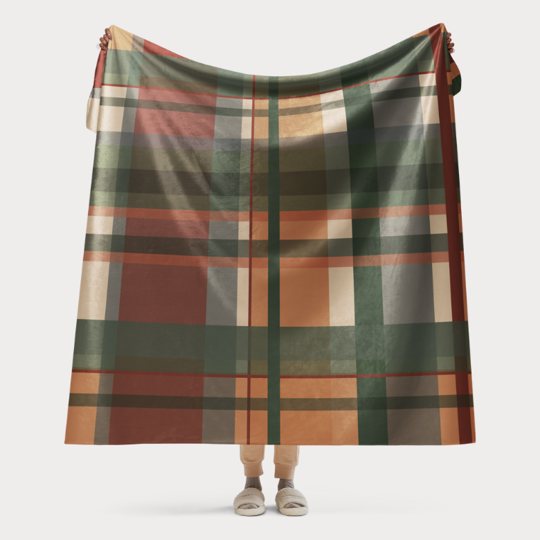 Green Plaid Sherpa Blanket