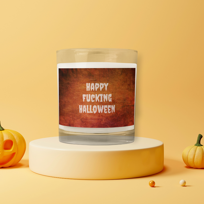 Happy Fucking Halloween Orange Candle