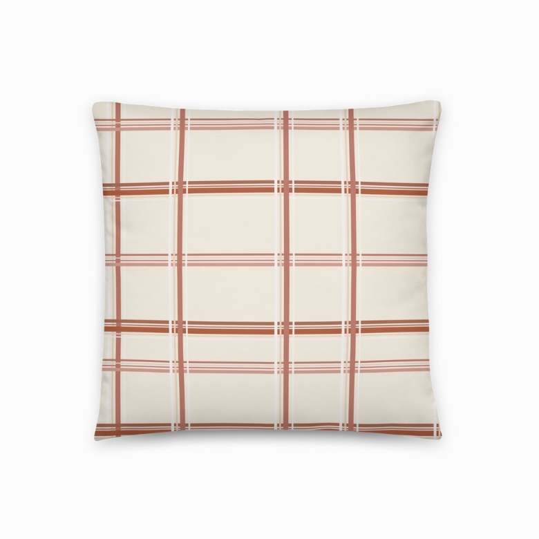 Terra Cotta Striped Throw Pillow