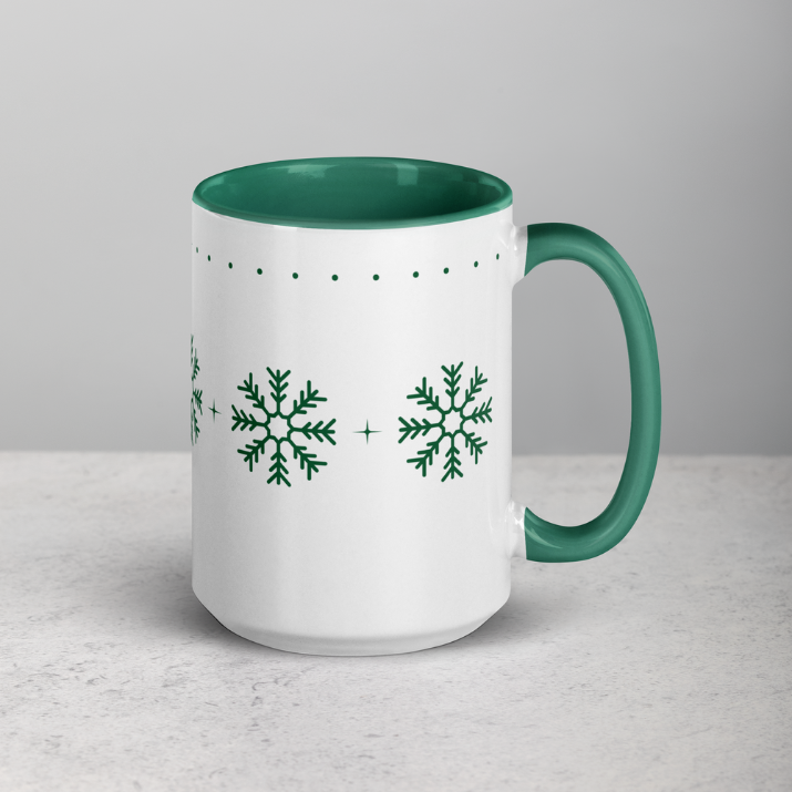 Green Snowflakes Mug