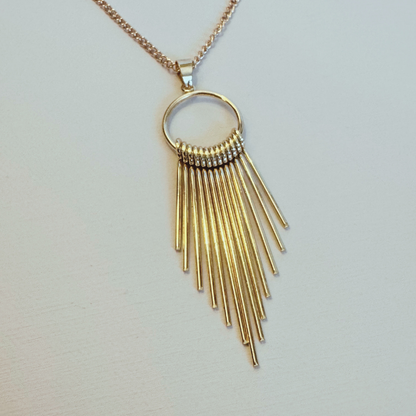 Tassel Pendant Necklace, Gold 18-inches