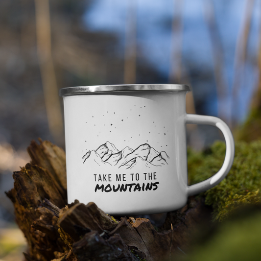 Take Me to the Mountains Enamel 12 oz Mug