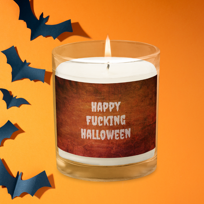 Happy Fucking Halloween Orange Candle