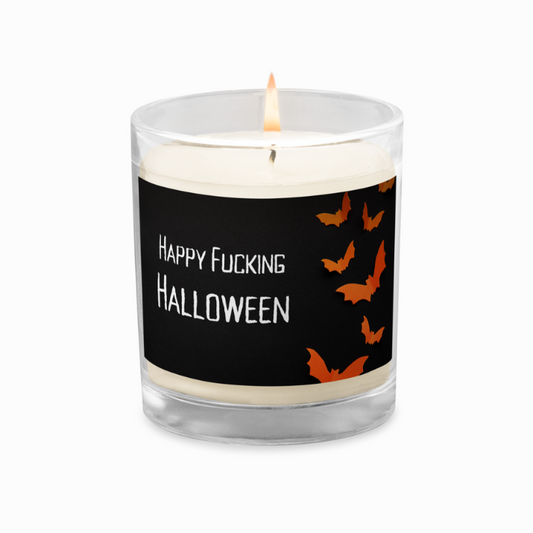 Happy Fucking Halloween Bat Candle