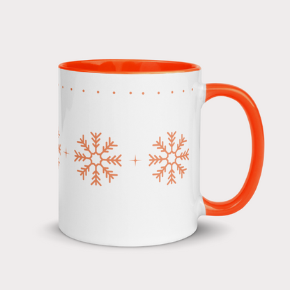 Orange Snowflakes Mug