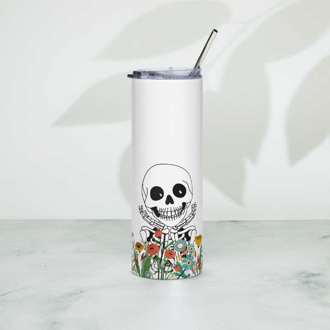 Flowers and Bones Tumbler