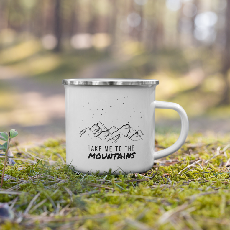 Take Me to the Mountains Enamel 12 oz Mug