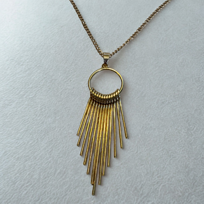 Tassel Pendant Necklace, Gold 18-inches