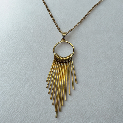 Tassel Pendant Necklace, Gold 18-inches