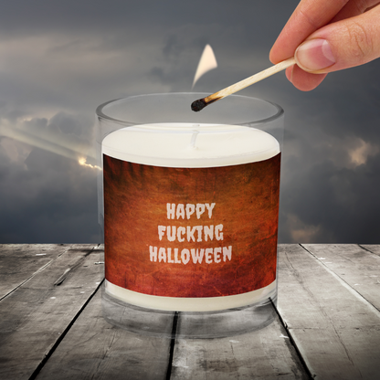 Happy Fucking Halloween Orange Candle