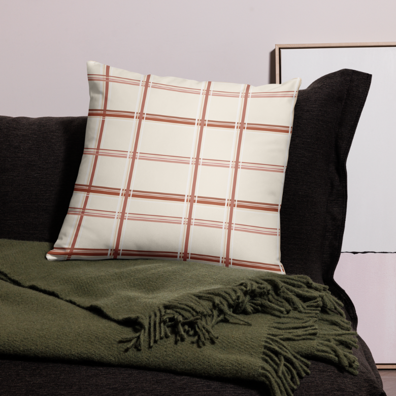 Terra Cotta Striped Throw Pillow