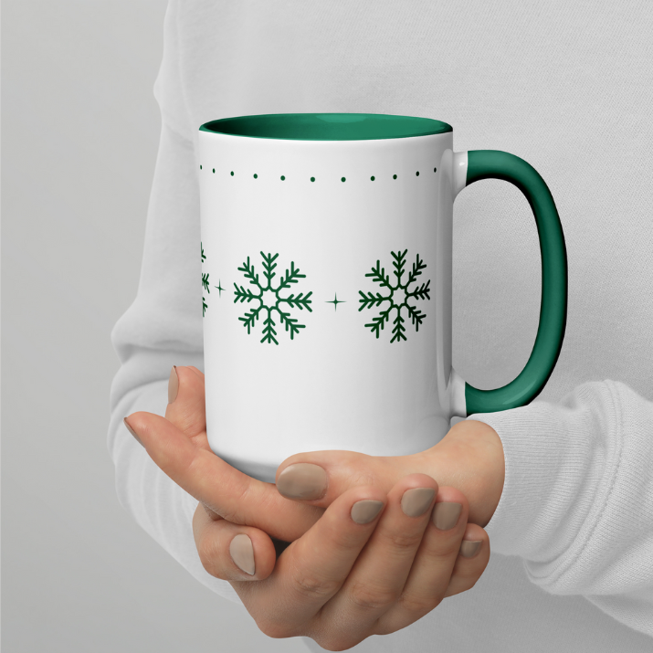 Green Snowflakes Mug