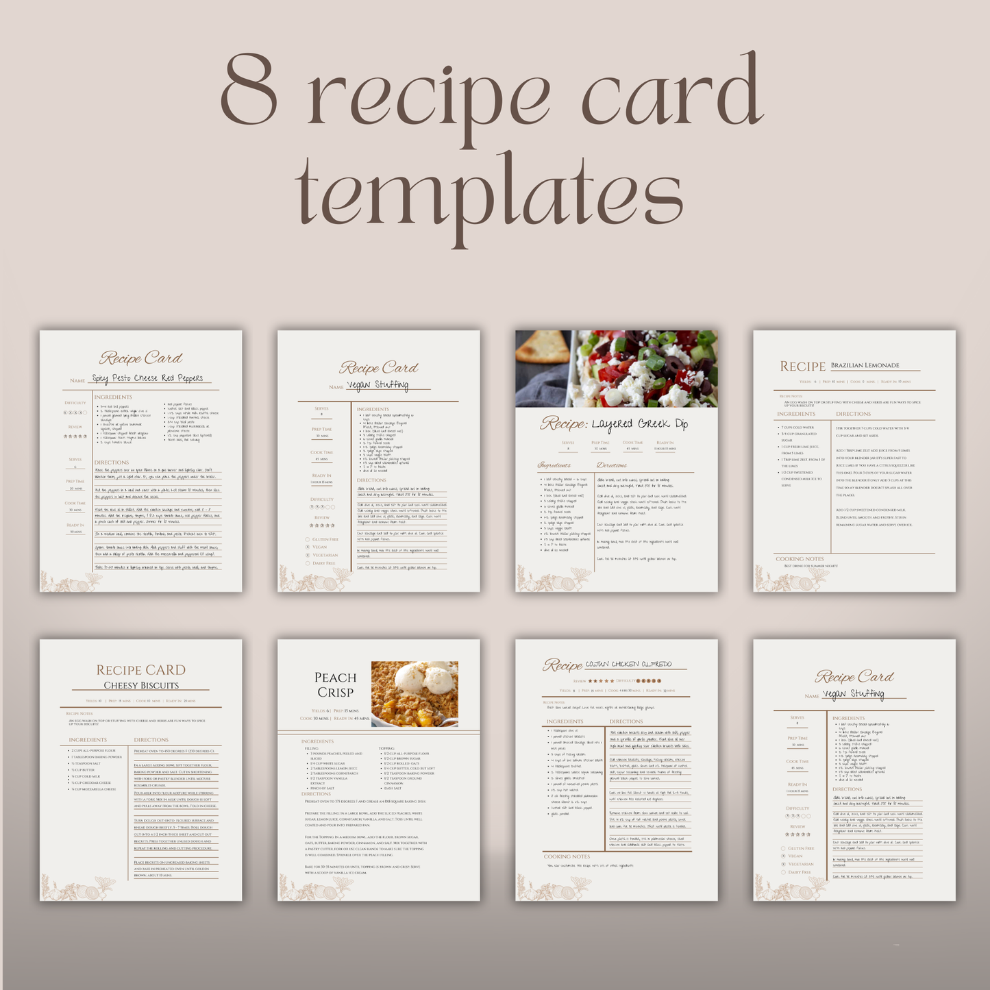 Family Cookbook Template: Print or E-book