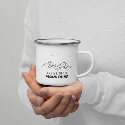 Take Me to the Mountains Enamel 12 oz Mug